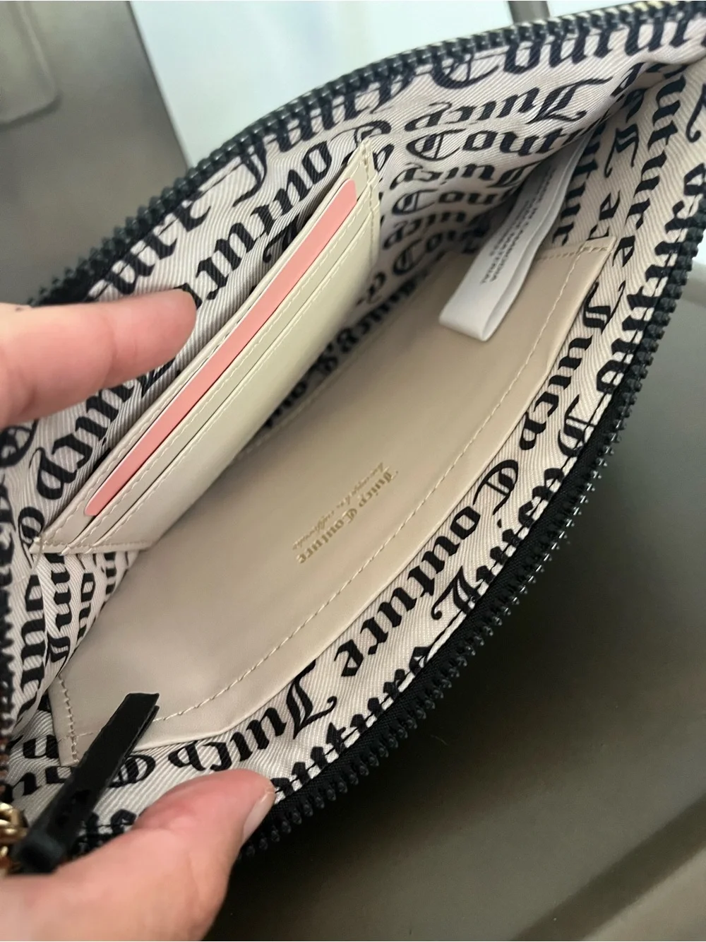 Juicy Couture Black Heart Studded Wristlet Clutch